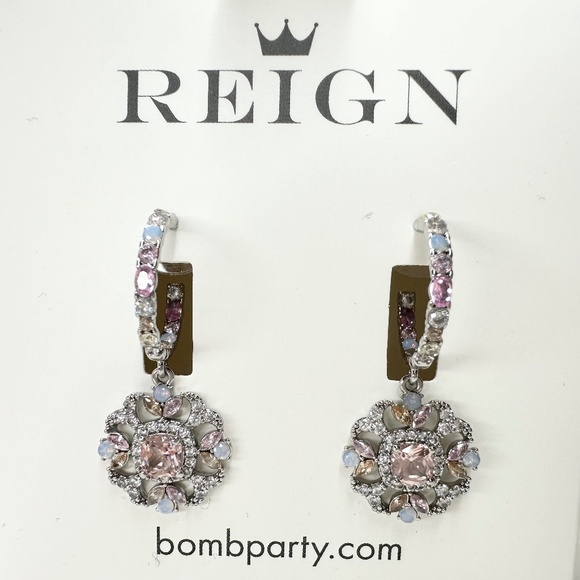 Bomb Party Reign Princess Royal Gems Morganite Earrings RBP7676 NWT - Picture 1 of 5